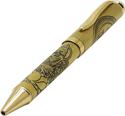 auteur Divine Metal Pen with Goddess Laxmi & Shubh Labh Engravings Gold-Plated Clip Ball Pen(Ink Color - Blue)