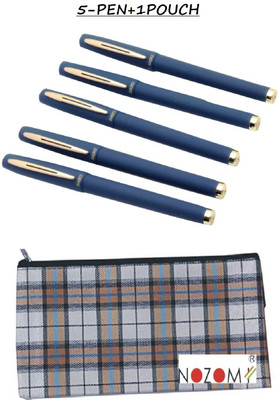 NOZOMI pen Gel Pen(Pack of 5, Ink Color - Blue)