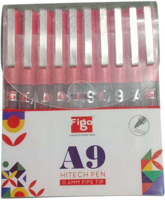 FIGO 1 Roller Ball Pen(Pack of 10, Ink Color - Red)