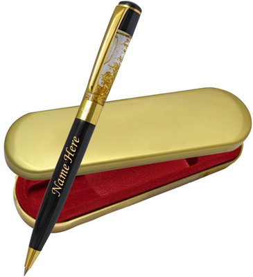 UJJi Name Print Thick Body Golden Gel Filled Cap Brass Ball Pen(Ink Color - Blue )