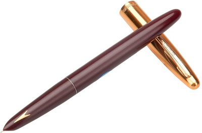 Digi World Hero Pen Original Fountain Ink Pen Iridium Nib Gold Cap Hero 329 Red Red Fountain Pen(Ink Color - Red, Blue, Black, Green)