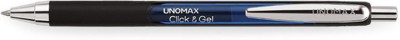 UNOMAX Click & Gel Retractable(Pen Box) Gel Pen(Pack of 10, Blue)