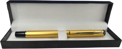 Senkiddpro Stylish Matte Black/Gold Finish Gel Pen for Office,Students smooth writing,(1pc) Gel Pen(Blue)
