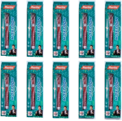 Rorito MAXTRON GEL RED PEN PACK OF 10 PCS Gel Pen(Pack of 10, Ink Color - Red)