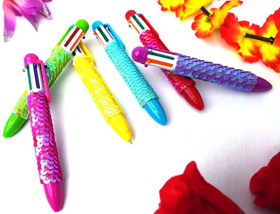 MGT CREATION Collection 6pcs Multi-function Pen(Pack of 6, Ink Color - Glitter Pen Multicolor)