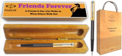 PARKER BETA PREMIUM FOUNTAIN PEN GT With Wooden Friends Forever Gift Box & Gift Bag Fountain Pen(Blue)