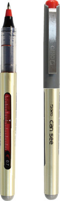 OHTO CFR-157CSN CAN SEE ROLLER 0.7MM FREE INK ROLLER Roller Ball Pen(Pack of 2, Ink Color - RED INK MADE IN JAPAN)
