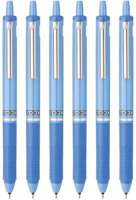 FLAIR Zoox H7 Liquid Ink Retractable Roller Ball Pen(Pack of 6, Ink Color - Blue)