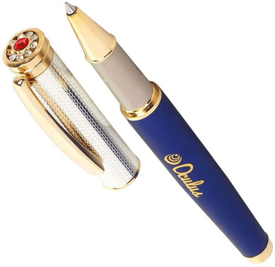 Oculus Premium 7003 Luxury Blue, Silver & Gold Combination Metal Roller Ball Pen(Ink Color - Blue)
