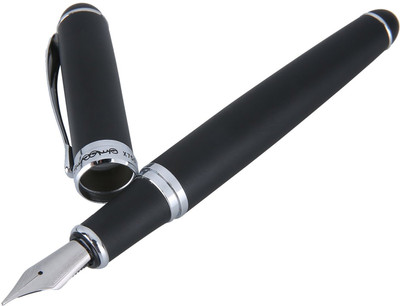 Lanxivi Jinhao X750 Matt Black Silver Trim Medium 0.7 MM Fountain Pen(Ink Color - Blue)
