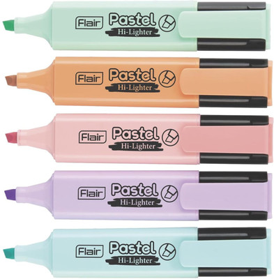 FLAIR Pastel Highlighter(Set of 5, Multicolor)