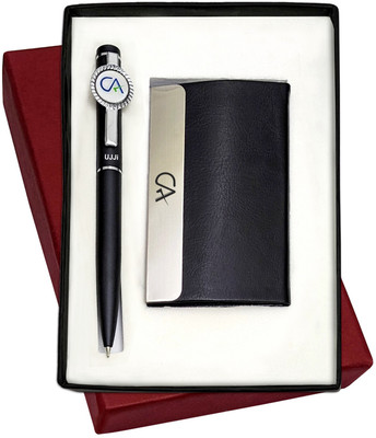UJJi CA Gifts Pen and ATM Card Holder Pen Gift Set(Pack of 2, Ink Color - Blue )