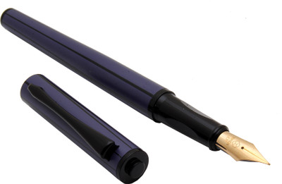 Ledos Yiren 3953 Violet Color With Black Spiral Lines Metal Body Extra Fine Nib Fountain Pen(Ink Color - Converter System)
