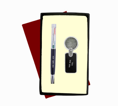 K K CROSI Name Print Combo in Metal Pen & Keychain Gift Set – Ideal for Birthdays & More Ball Pen(Pack of 2, Ink Color - Blue)