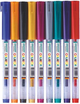 HAUSER Hauser Creator Glitter Pen Pack of 10 Glitter Pens -Multicolour Ball Pen(Pack of 10, Ink Color - Multicolor)