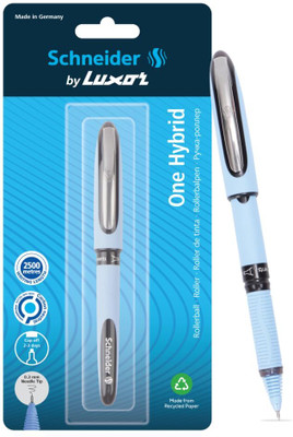Schneider By Luxor One Hybrid | Needle Tip | 0.3 mm | 2500 Meters Writing Length | Waterproof Ink Roller Ball Pen(Ink Color - Black)