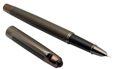 Ledos Luoshi 5307 Matte Gray Metal Body Gunmetal Trims & Hooded Fine Nib Fountain Pen(Converter System)