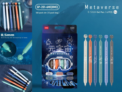 BRAHMANI KRUPA metaverse six gel pens Gel Pen(Pack of 6, Ink Color - Blue)