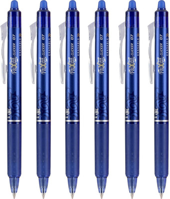 PILOT Pilot 1115 Refillable 0.7 Erasable Roller Ball Pen(Pack of 6, Ink Color - Blue)
