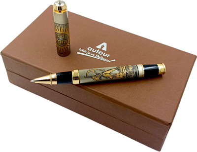 auteur Premium Divine Series Lord Sharanga Engraved Designer Brass Metal Body Best Gift Roller Ball Pen(Ink Color - Blue)