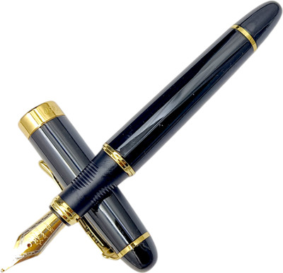 Lestylo 450 Jinhao Black Fountain Pen Designer Metal Body With Gold Plated Trims Gift Fountain Pen