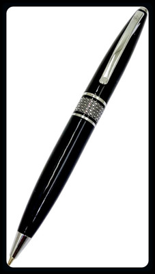 auteur Executive Series Black Metal Body Ball Pen With Designer Silver Trims Best Gift Roller Ball Pen(Ink Color - Black)