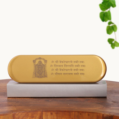 INTERNATIONAL GIFT Golden Ball Pen with Balaji Design and Devotional Metal Case Ball Pen(Ink Color - Blue)