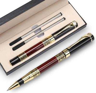 Estervig Executive Ballpoint Pen with 2 Black Refills Luxury Metal Business Pens Set Men Pen Gift Set(Ink Color - Black)