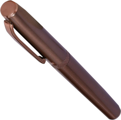 Krink KNP_PEN_R039 Unique Design with brown Color Combination Metal Body Roller Ball Pen(Ink Color - Blue)