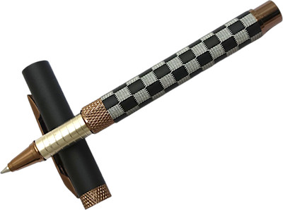 auteur Executive Collection Chess Board Pattern Heavy Body Rose Gold Clip Roller Ball Pen