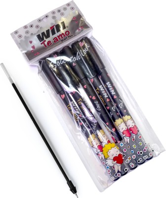 Win Te amo 30 Black Pens + 10 Refills|0.7 mm Tip|Pens for Writing|Students & Office Ball Pen(Pack of 30, Black)