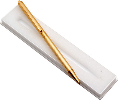 Ledos Sleek Shine Gold Pattern Design Metal Body Ball Pen(Ink Color - Blue Refill)