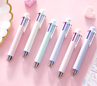 FRKB 6pc Set 8 In 1 Multicolor .05mm Retractable Ballpoint Pen Ball Pen(Pack of 6, Ink Color - Multicolor)