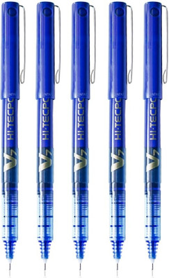PILOT Pilot Hi Tecpoint V7 Roller Ball Pen(Pack of 5, Ink Color - Blue)