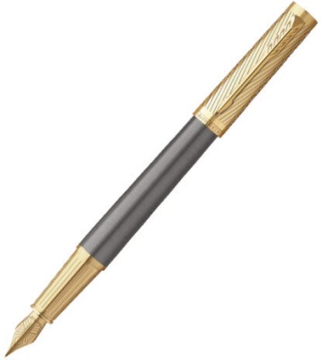 PARKER Parker Ingenuity Pioneers Grey Lacquer Gold Trim Fountain Pen Fine Nib Fountain Pen(Ink Color - Blue)