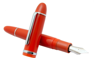 Ledos Jinhao X159 Fine Nib Orange Acrylic Fountain Pen(Ink Color - converter system)