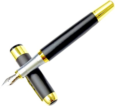 Dikawen Jinhao 250 Designer Black Color Metal Body With Gold Plated Trims Gift Fountain Pen