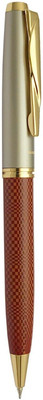 UJJi Check Pattern Brown with Golden Part Ball Pen(Ink Color - Blue)