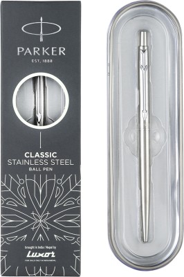 PARKER Classic Stainless Steel Chrome Trim Ball Pen(Blue)