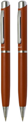 UJJi Metal Body Tan Colour Twist Mechanism Ball Pen(Pack of 2, Ink Color - Blue )