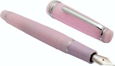 Ledos Jinhao 82 Pearl Pink Acrylic Fine Nib Chrome Trims Fountain Pen(Ink Color - converter system)