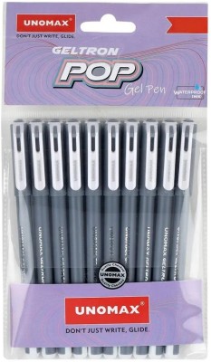 UNOMAX Geltron Pop Gel Pen(Pack of 10, Ink Color - Black)