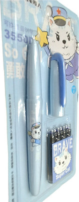Lestylo Designer 5112 Blue Lightweight Extra Fine Nib With 4 Ink Cartridge Student Fountain Pen(Ink Color - Blue)