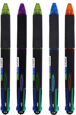 apcatio Four In One Color Smooth Ball Point Pen With Catchy Rubber Grip -Set Of 3 Ball Pen(Pack of 3, Ink Color - Multicolor)