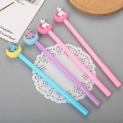 TheCubbyCart Unicorn moon pens / Kids Cartoon Pen Gel Pen(Pack of 6, Ink Color - Blue)