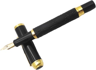 Dikawen 891 Lucky Dragan Carved Black Colour Leather Finish With Gold Plated Trims Fountain Pen