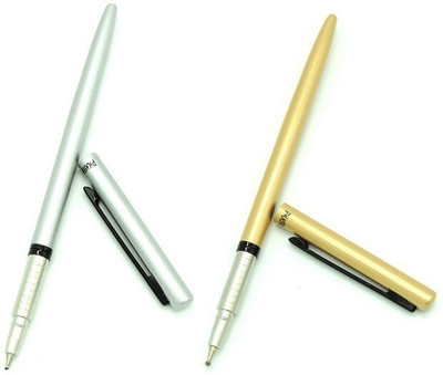 Maskey Brass Made Slim Trim Feather Light Exclusive Premium ( Pack of 2, Gold & Silver ) Designer Roller Ball Pen Roller Ball Pen(Pack of 2, Ink Color - Blue)