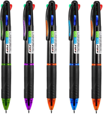 apcatio 4 IN 1 Pens 0.7mm Fine Point Multicolor BallPoint Pen Creative Writing Ball Pen(Pack of 5, Ink Color - Multicolor)