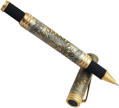 auteur Mayura Heavy Signature Metal Body, Antique Finish , Peacock Engraved ,Fine Point Roller Ball Pen(Ink Color - Blue)
