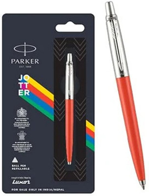 PARKER Jotter Originals Chrome Trim | Orange Body Color| Ball Pen(Ink Color - Blue)